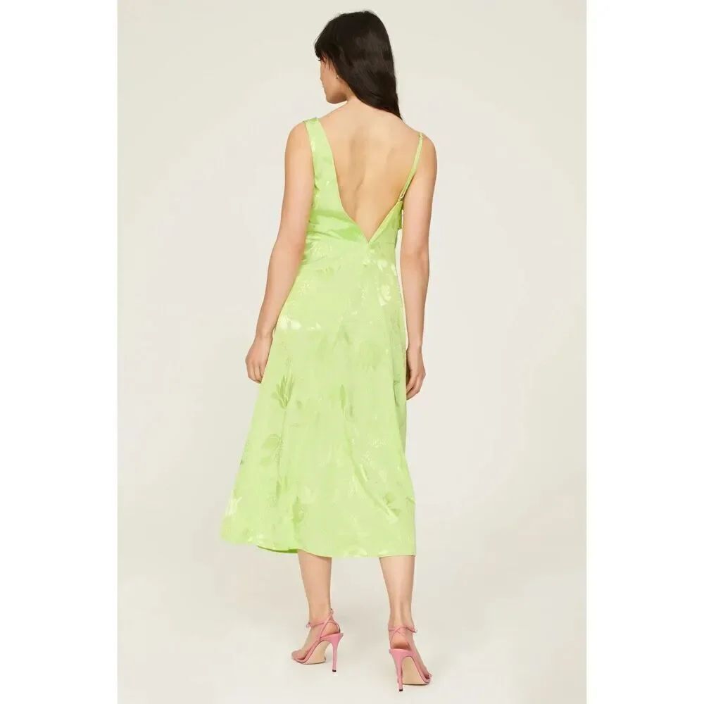 NWT For Love & Lemons Ilana Midi Dress In Green Size XS - Picture 2 of 13